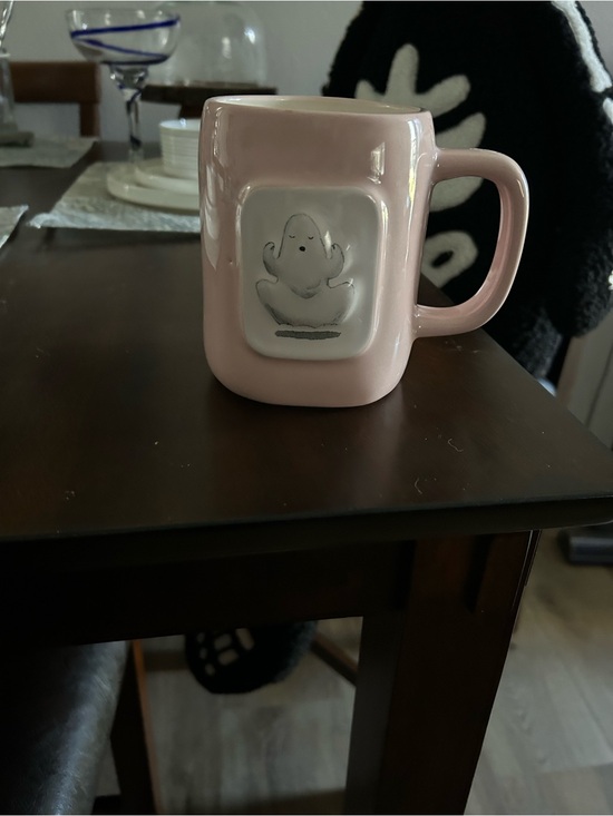 Rae Dunn Other - Rae Dunn Pink Ceramic Mug with Recessed Ghost Motif